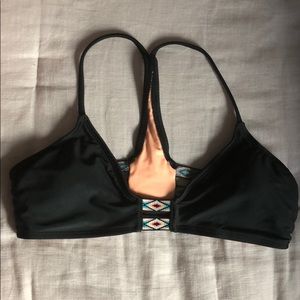 Black&colorful strappy triangle bikini top
